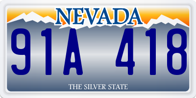 NV license plate 91A418