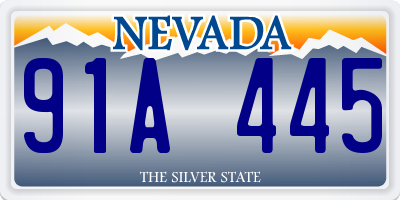 NV license plate 91A445