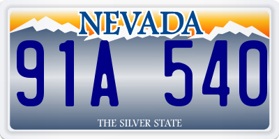 NV license plate 91A540