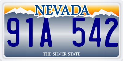 NV license plate 91A542