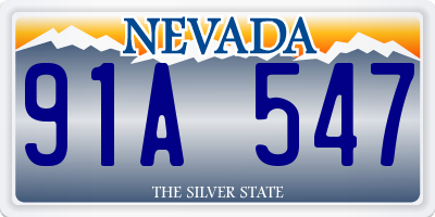 NV license plate 91A547