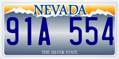 NV license plate 91A554