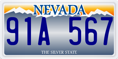 NV license plate 91A567