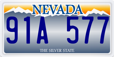 NV license plate 91A577