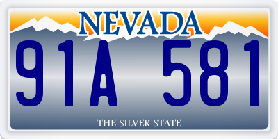 NV license plate 91A581