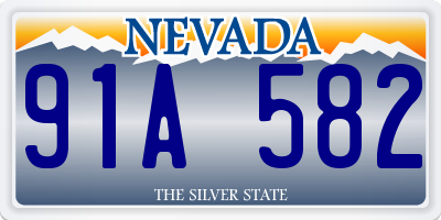 NV license plate 91A582