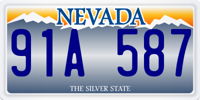 NV license plate 91A587