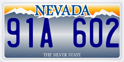 NV license plate 91A602