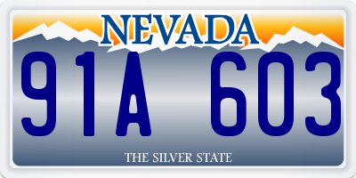NV license plate 91A603