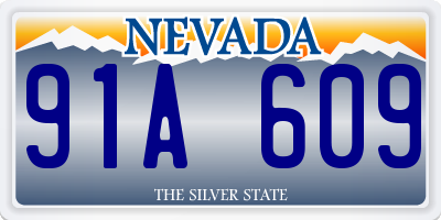 NV license plate 91A609