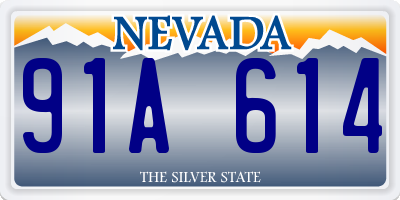 NV license plate 91A614