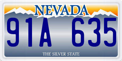 NV license plate 91A635