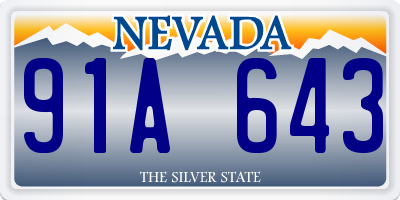 NV license plate 91A643