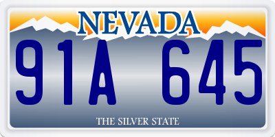 NV license plate 91A645
