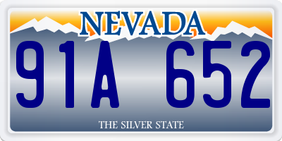 NV license plate 91A652