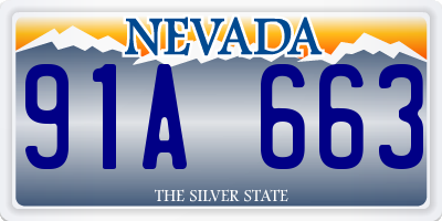 NV license plate 91A663