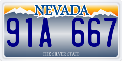 NV license plate 91A667