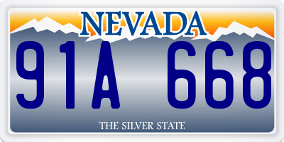 NV license plate 91A668
