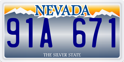 NV license plate 91A671