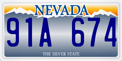 NV license plate 91A674