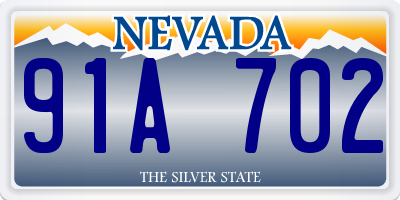 NV license plate 91A702