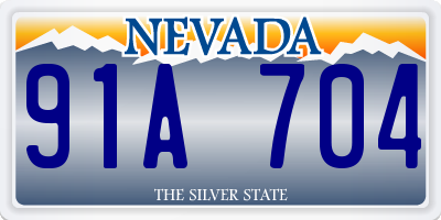 NV license plate 91A704