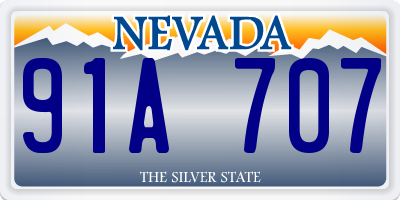 NV license plate 91A707