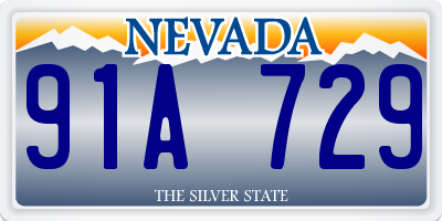 NV license plate 91A729