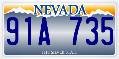 NV license plate 91A735