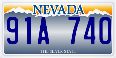 NV license plate 91A740