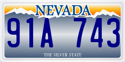 NV license plate 91A743