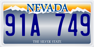 NV license plate 91A749