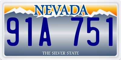 NV license plate 91A751