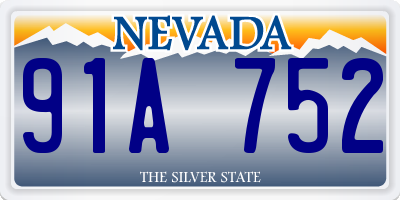 NV license plate 91A752