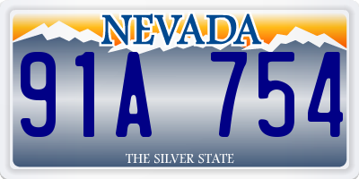 NV license plate 91A754