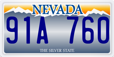NV license plate 91A760