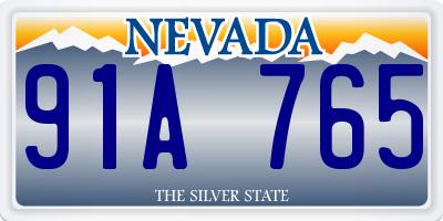 NV license plate 91A765