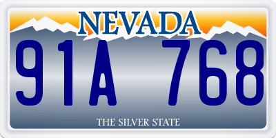 NV license plate 91A768