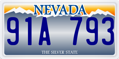 NV license plate 91A793