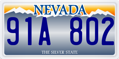 NV license plate 91A802
