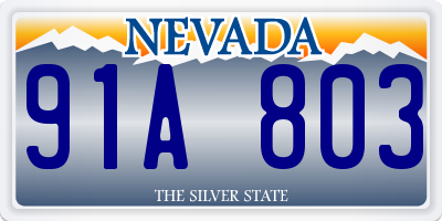 NV license plate 91A803