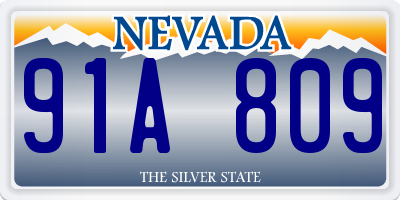 NV license plate 91A809