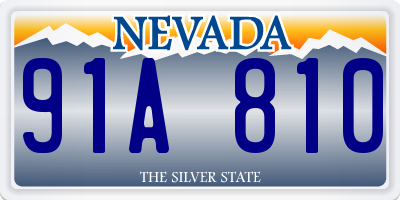 NV license plate 91A810