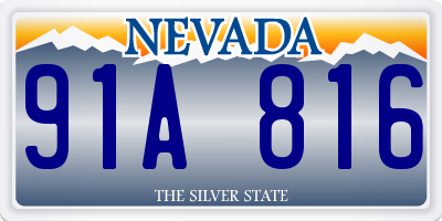 NV license plate 91A816