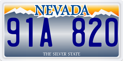 NV license plate 91A820