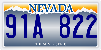 NV license plate 91A822