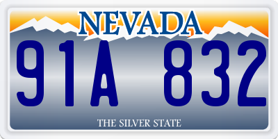 NV license plate 91A832