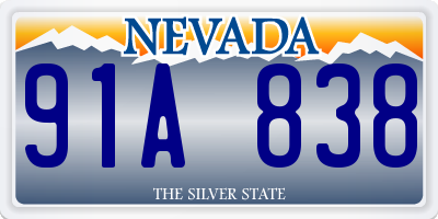 NV license plate 91A838