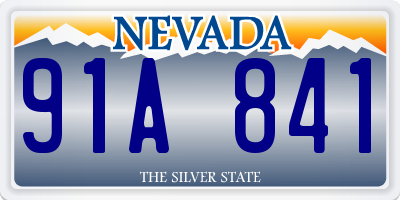 NV license plate 91A841