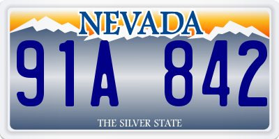 NV license plate 91A842